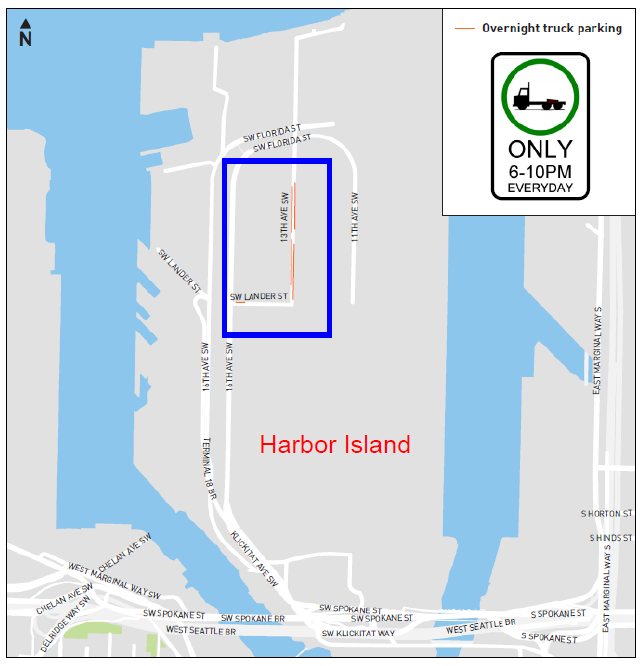 Harbor Island Truck Parking Map